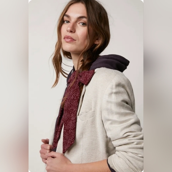 NWT Free People Burgundy Fly Away Bow Polka Dot Hair Clip - Picture 3 of 9